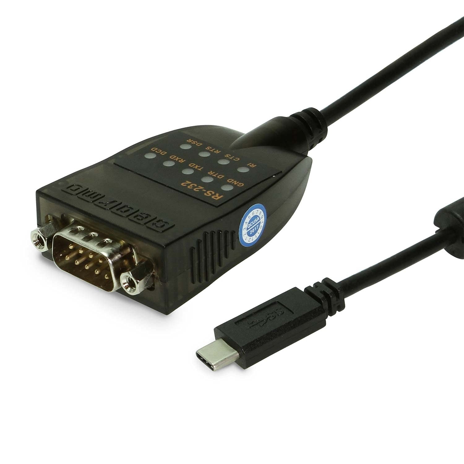 USB C to RS232 Serial Adapter FTDI Chip LED Indicators High Speed Data Transf...