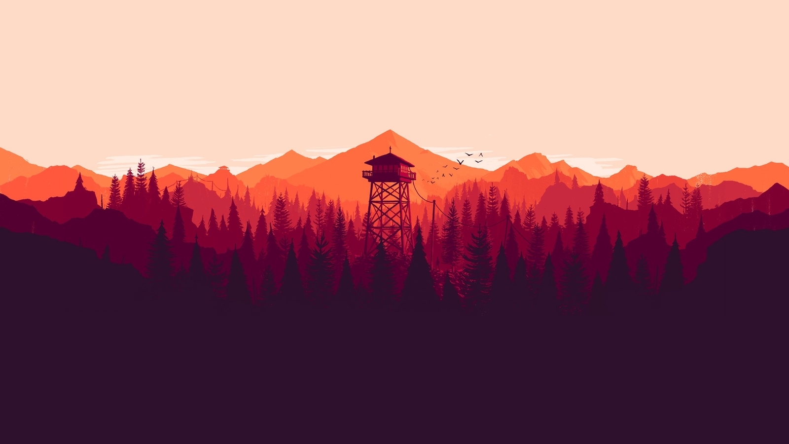 Landscape video games firewatch mountains nature forest Custom Gaming Mat Desk