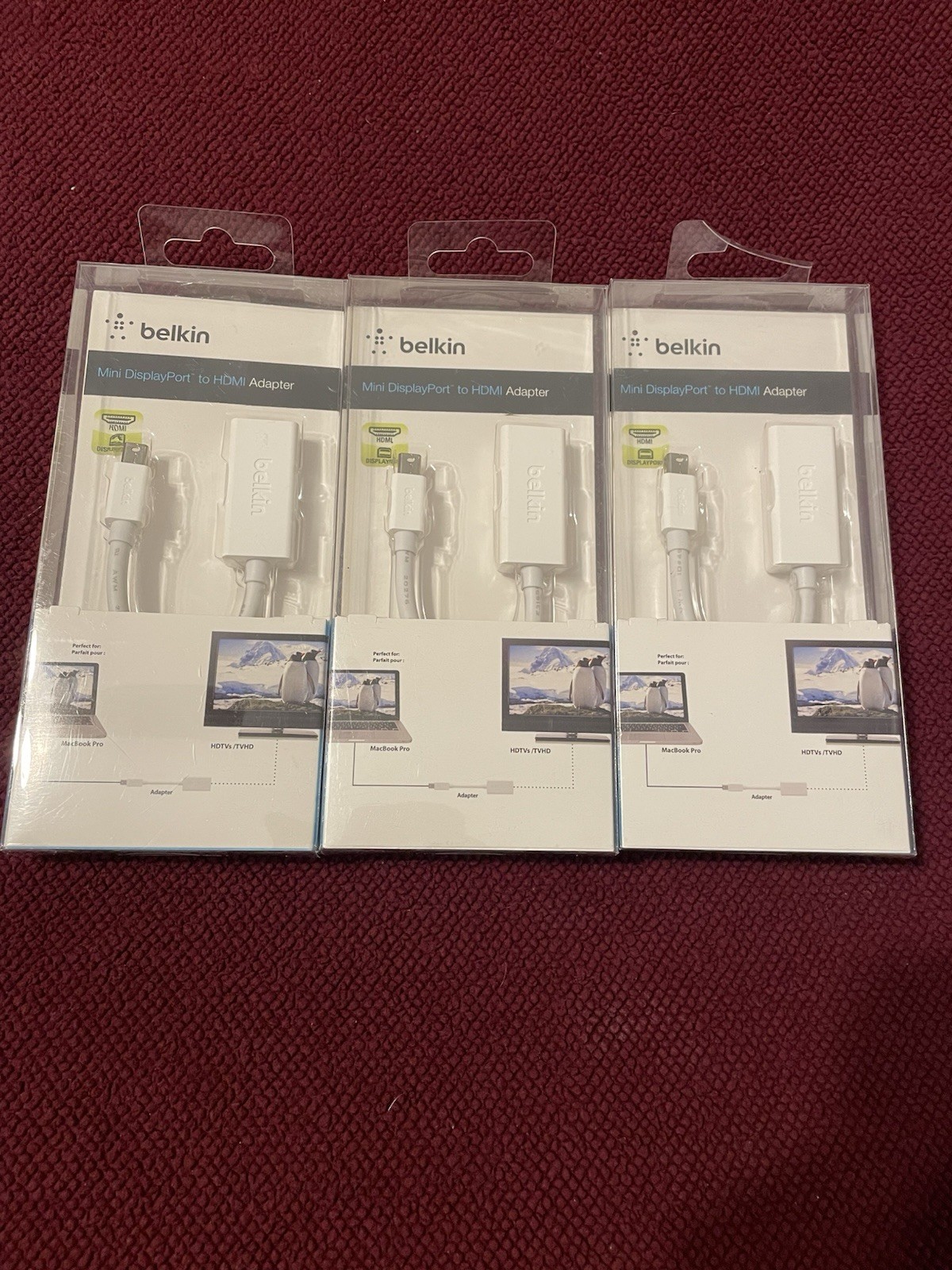 *NEW* Lot of 3 Belkin Mini Display Port To HDMI Adapter