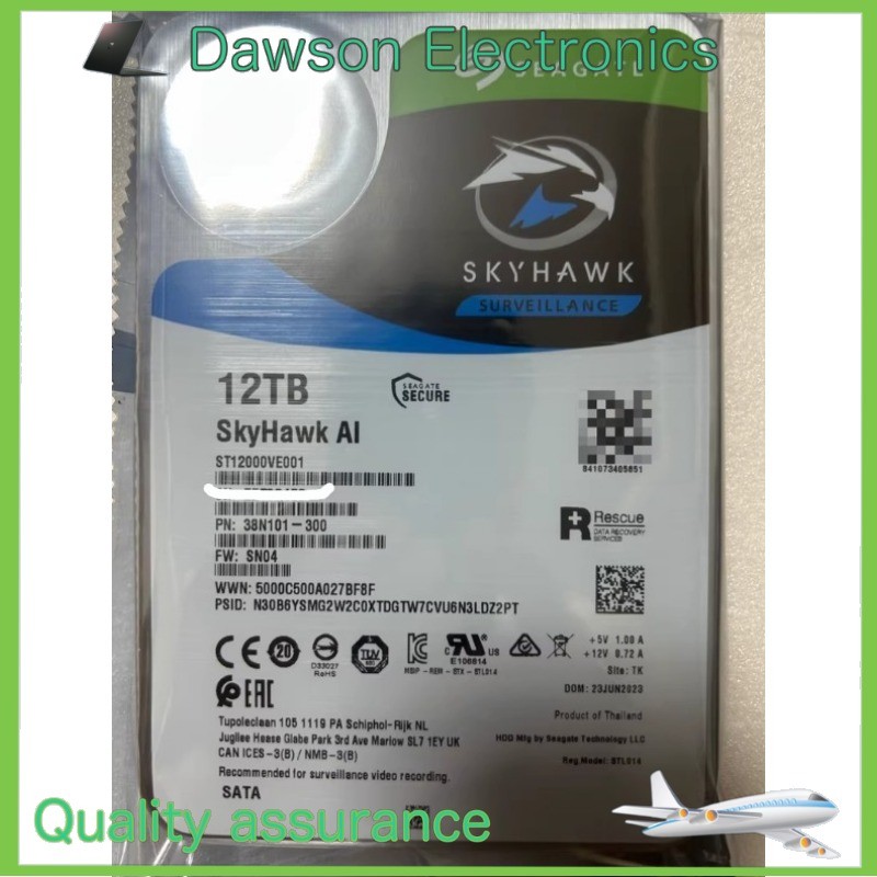 New Seagate ST12000VE001 SkyHawk AI 12TB 7200RPM SATA 6Gb/s 256MB 3.5" HDD