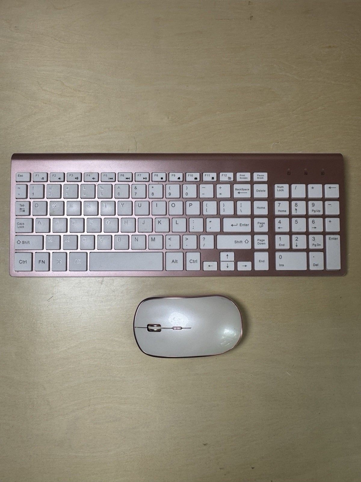 Joyaccess KB2US Wireless Keyboard and Mouse Combo - Pink and White - No MAC