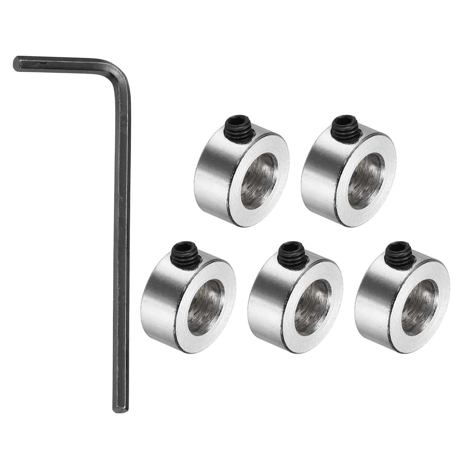 5Pack Shaft Lock Collar 6.05mm Bore 11mm OD 5mm H Collar Set, Silver