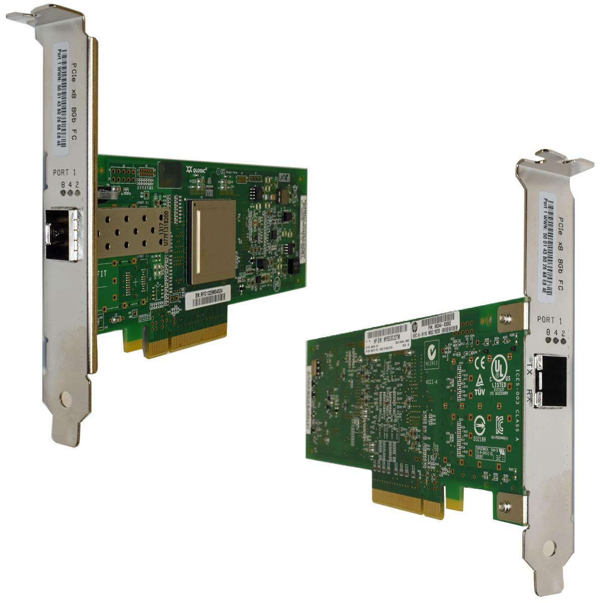 HP QLogic QLE2560-HP FC Single Port 8Gb PCIe x8 Adapter AK344-63002 FP withou...