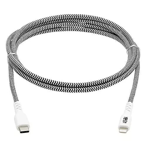 Tripp Lite Apple MFI Certified Cable, Lightning to USB-C Sync Charge Cord 10 ft