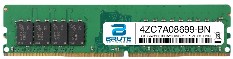 4ZC7A08699 - Lenovo Compatible 8GB PC4-21300 DDR4-2666MHz 2Rx8 1.2V ECC UDIMM
