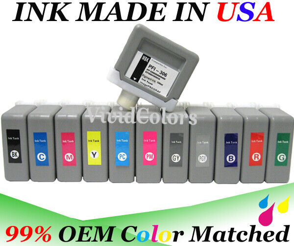 VC Compatible Ink Cartridges for Canon iPF8400 PFI306 ink cartridge Set of 12
