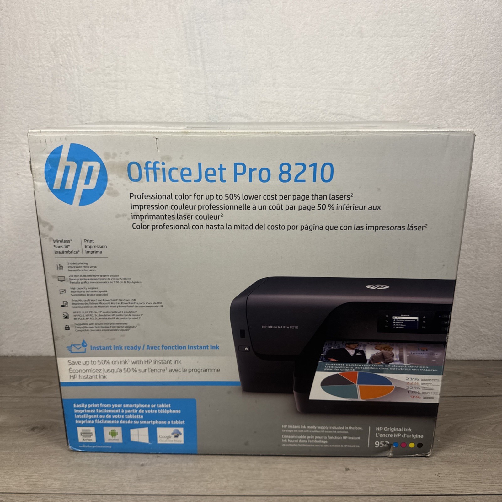 HP OfficeJet Pro 8210 Wireless Inkjet Color All-In-One Printer- NEW UNSEALED Box