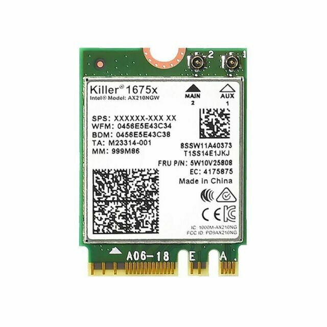 Intel Killer 6E AX1675x 1675 x Tri Band AX210  BT 5.2 WiFi for Alienware 17 R4