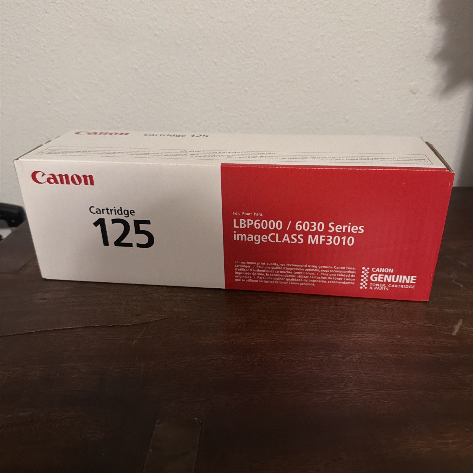 Canon 125 Toner Cartridge 3484B001 for LBP6000, MF3010 Genuine, Sealed