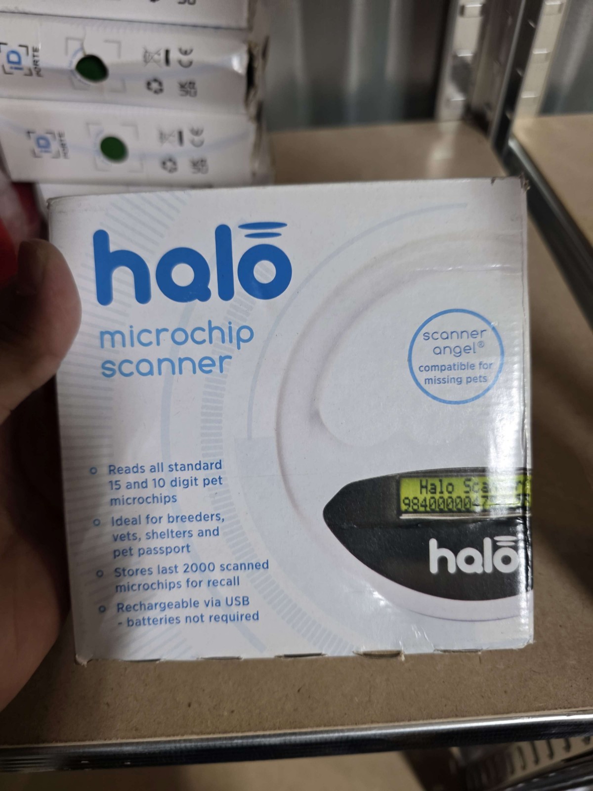 Halo Microchip Scanner White Brand New Pet RFID Reader Dog Cat Vet NIB