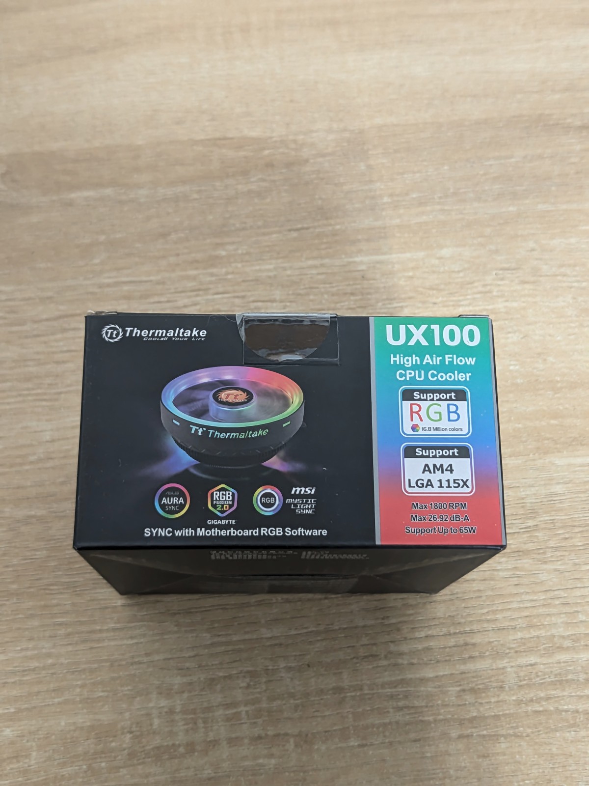 Thermaltake UX100 5V Motherboard Sync High Airflow Hydraulic Bearing ARGB Light