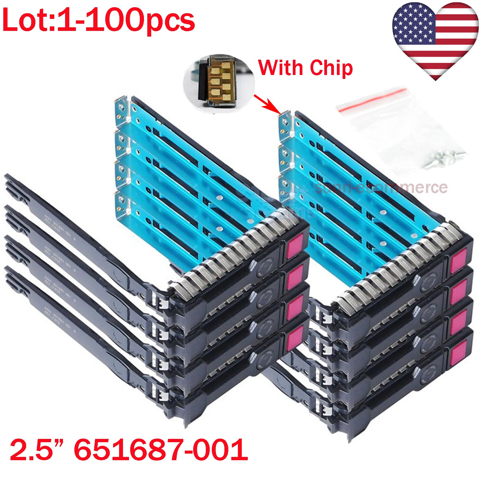 Lot OEM HP G8 Gen9 G10 651687-001 2.5" SFF Caddy Tray 653955 DL380p DL360 DL160