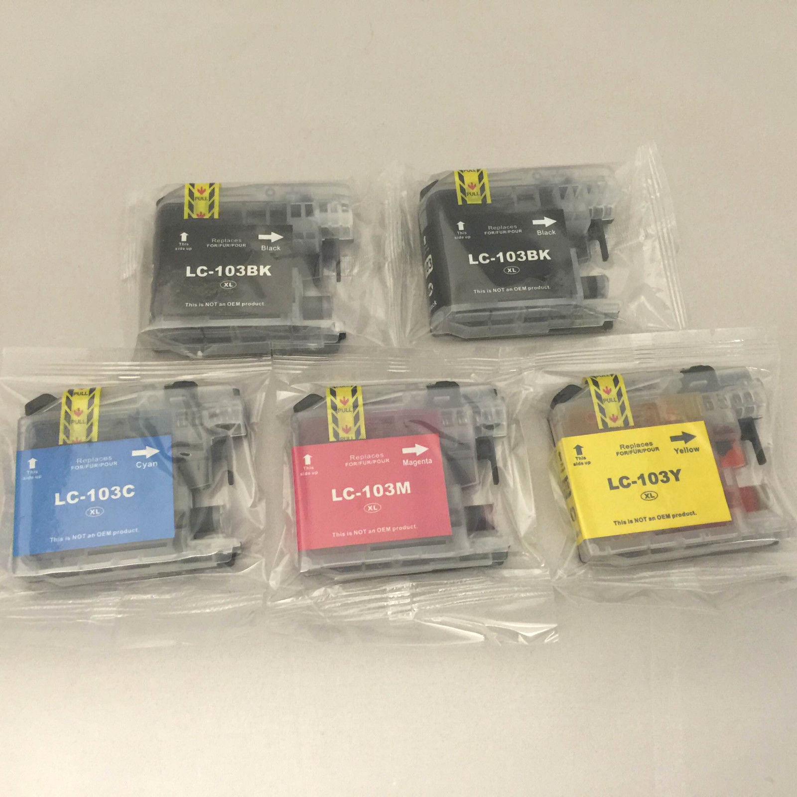 LC103 Black C M Y Ink Cartridge for Brother MFCJ4710DW MFC-J875DW MFCJ650DW 5PK