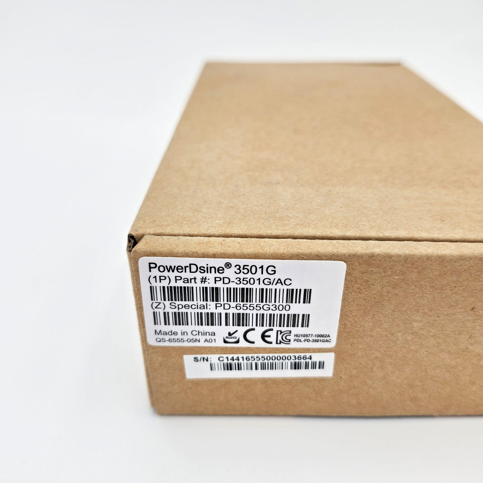 Microsemi PowerDsine 3501G 1-Port Gigabit PoE Midspan Injector PD-3501G/AC New