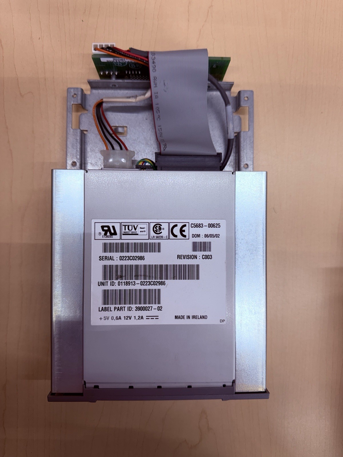 HP SUN C5683-00625 390-0027-02 20/40GB DAT Tape Drive 599-2397-02