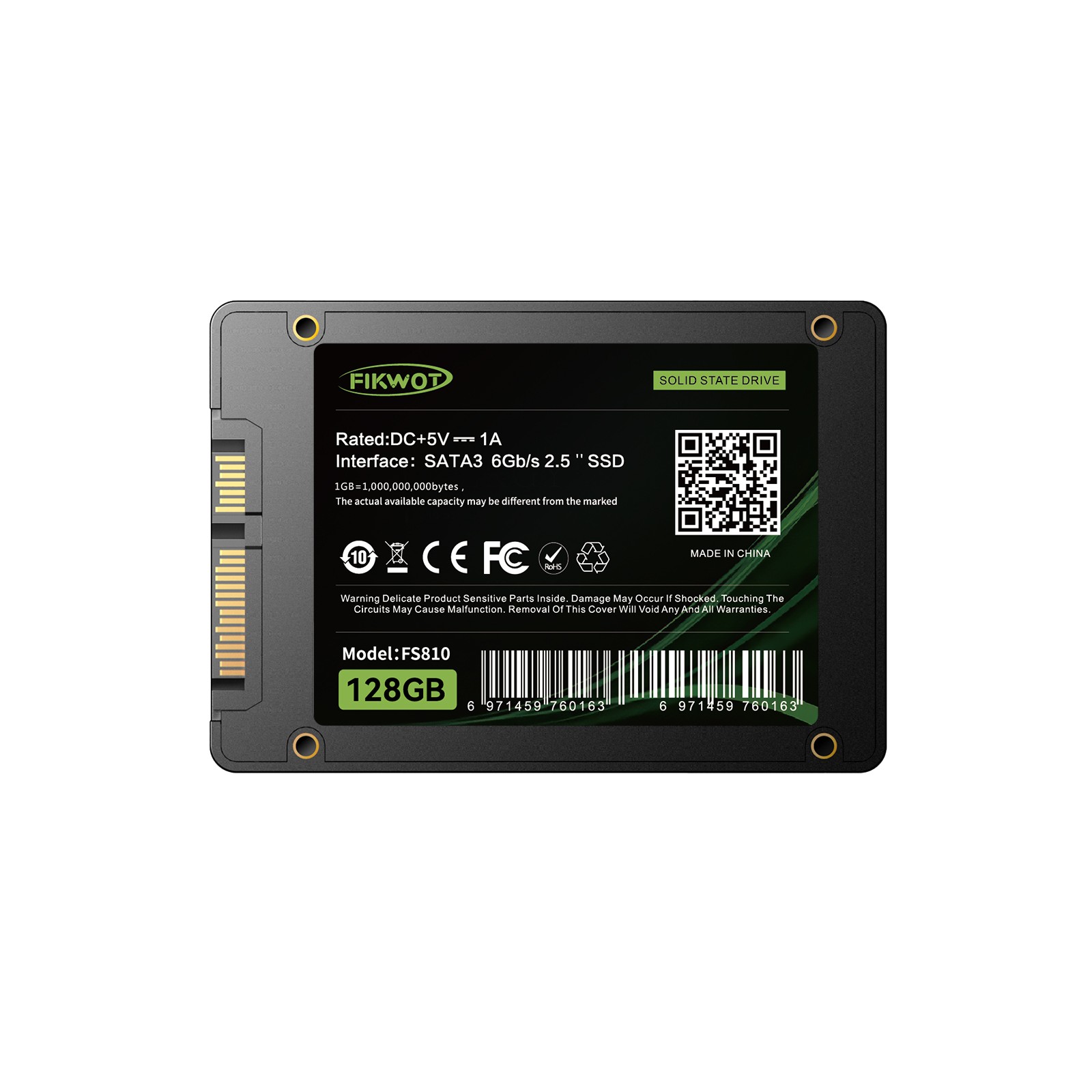 Fikwot 128GB SSD 2.5" SATA Internal SSD Drive TLC 500MB/s SATA SSD Desktop/ PS4