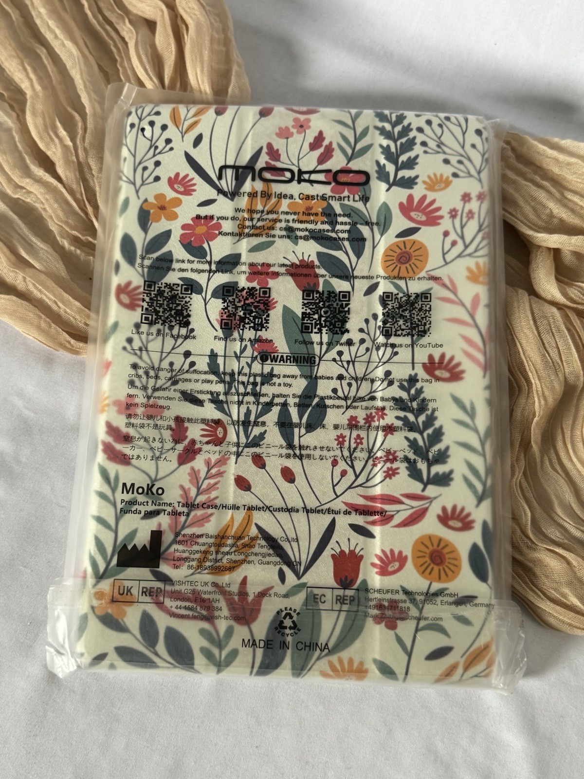 MoKo Flowers Smart Cover for iPad 11th/10th Gen 10.9/11in Slim Stand