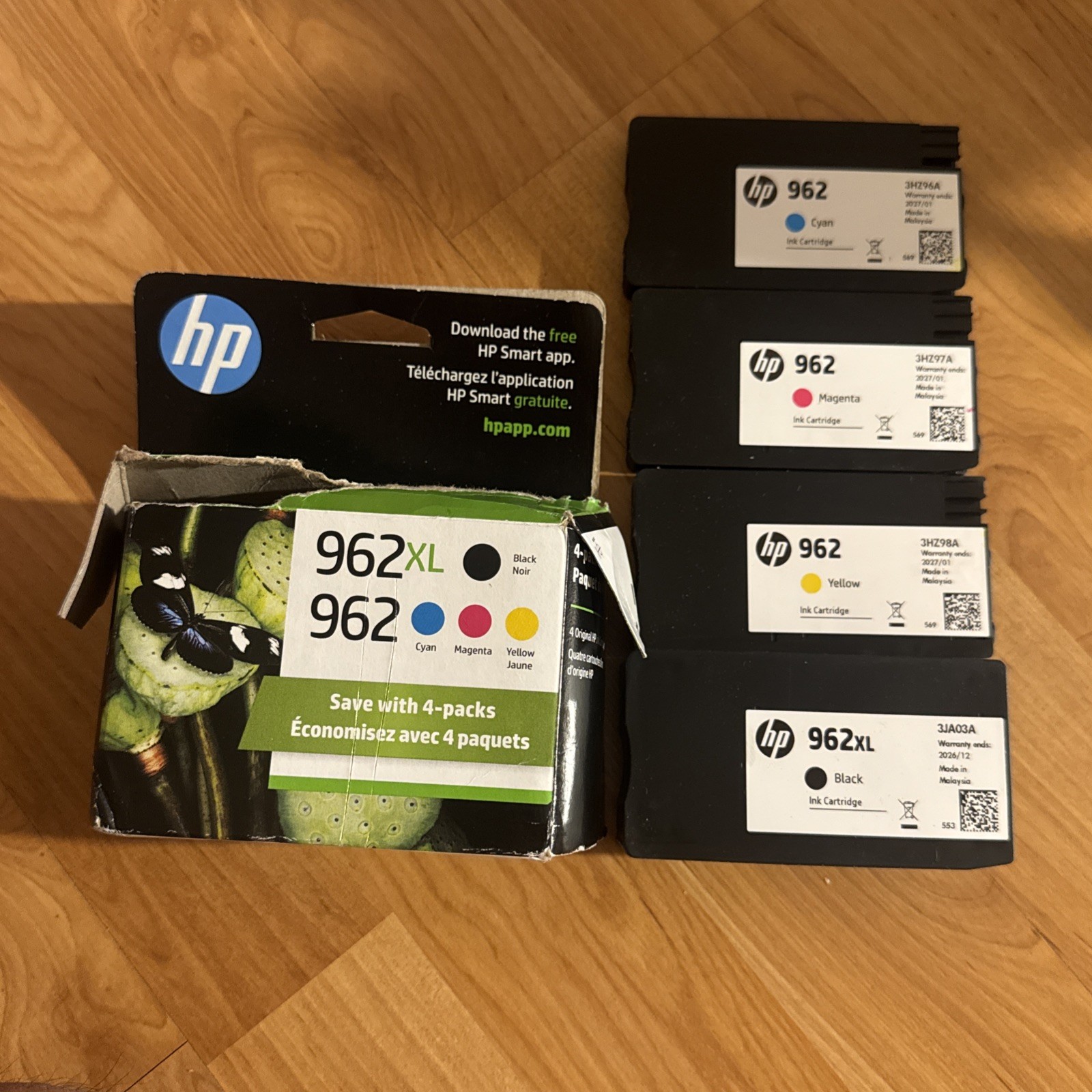 HP 962XL / 962 Original Ink Cartridge 4-Pack Combo - 12/2026