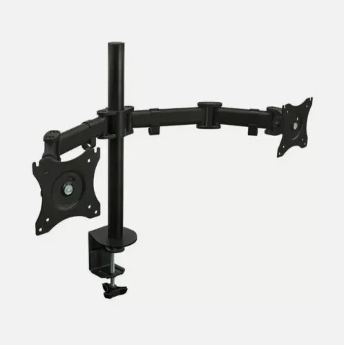 Mount-It Dual Monitor Arms Up To 27" Monitors Black (MI-1752) New In Box