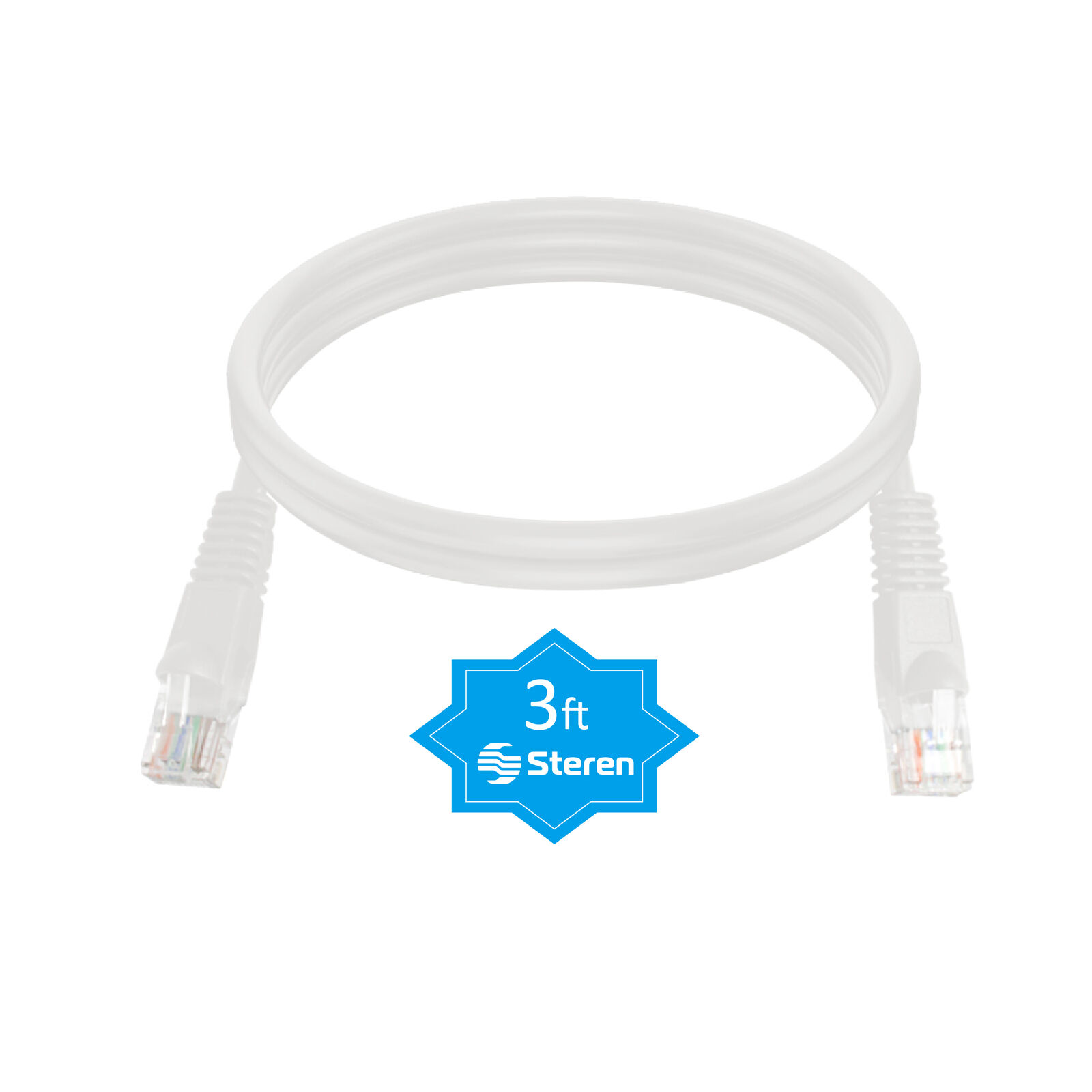 Steren 3ft Cat5e Patch Cord Non-Booted UTP cULus White