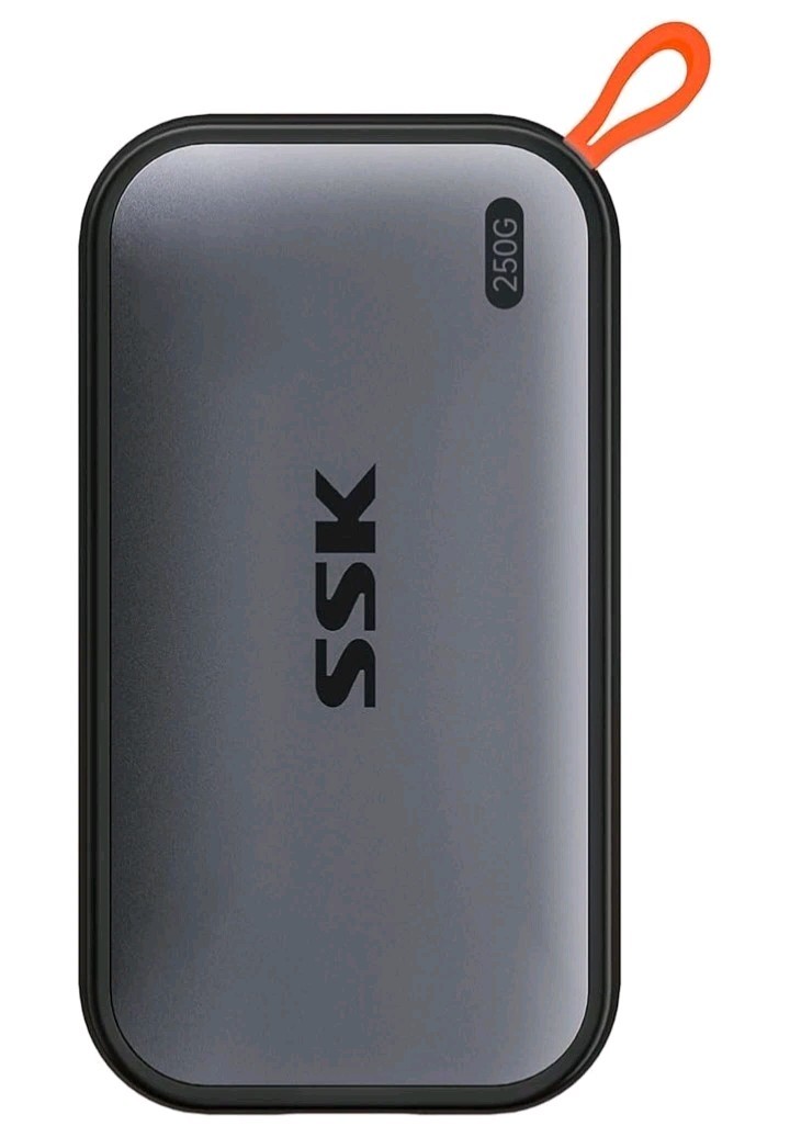 SSK External SSD 250GB NVMe USB 3.2 Gen 2 USB-C 1050MB/s, Type-C, Smartphones, PC, NEW