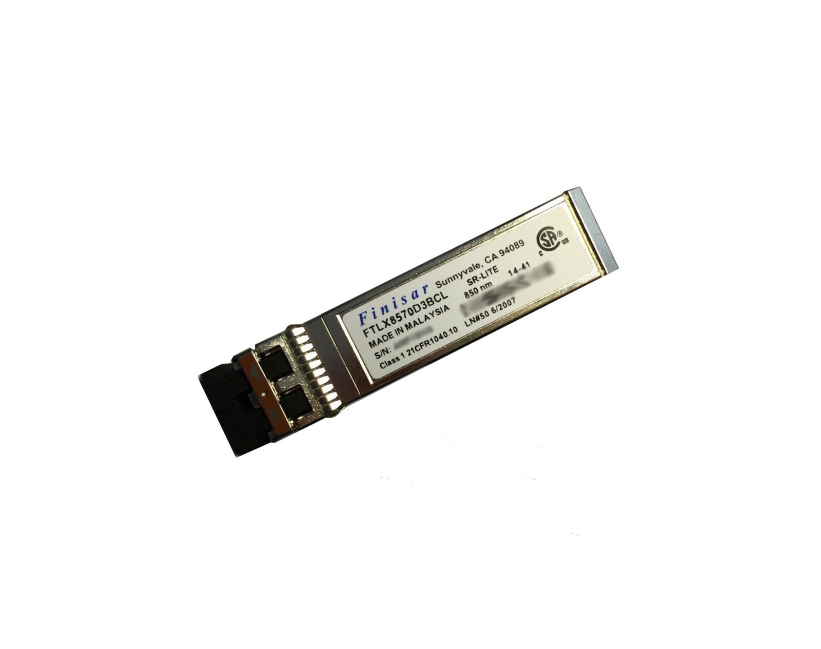 Dell Compatible FINISAR AVAGO 407-BBRJ 10GBE USR SFP 850NM WAVELENGTH 07D64H