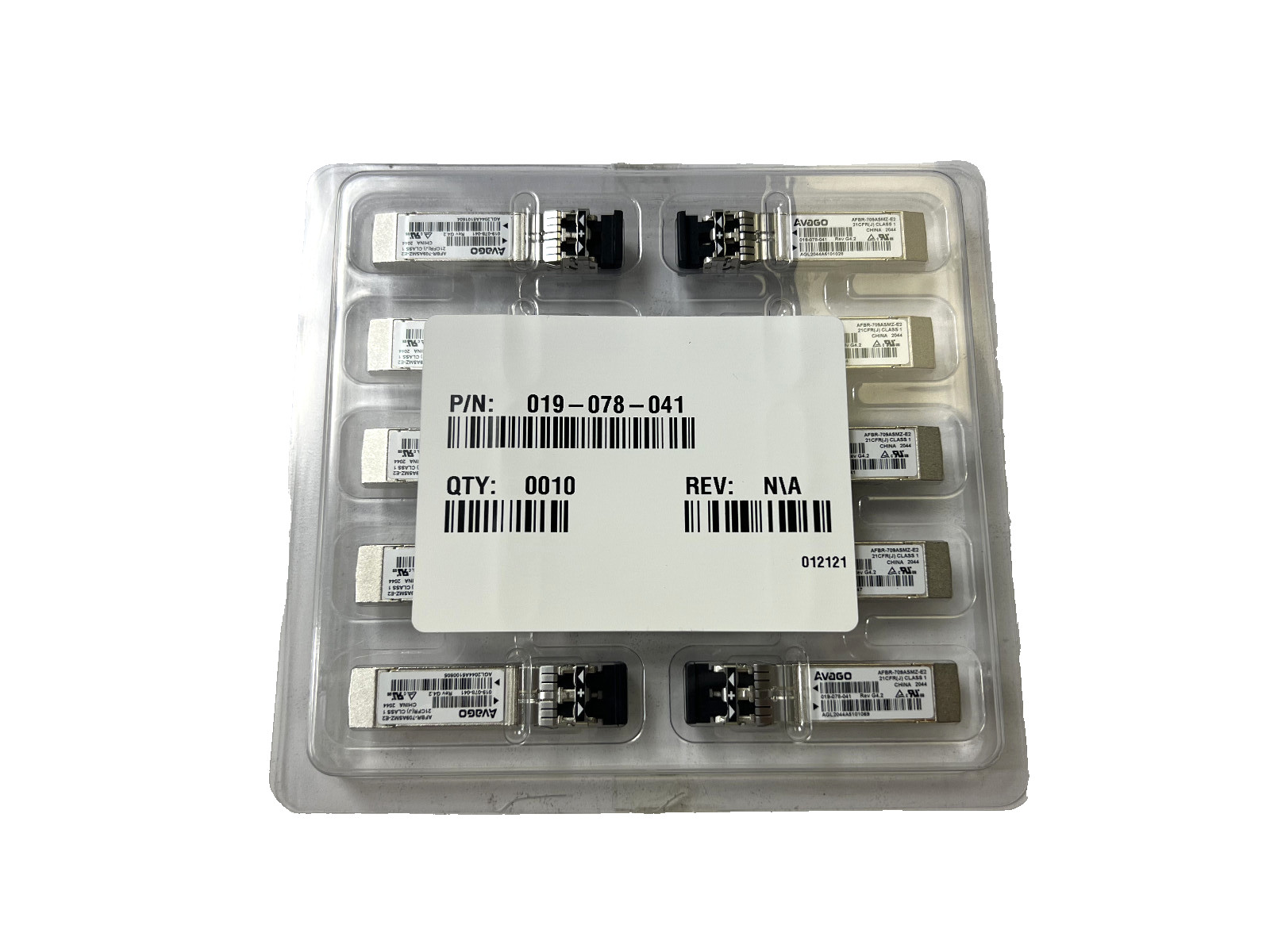 QTY 10 NEW Avago AFBR-709ASMZ-E2 10GBE SFP Transceiver Modules 019-078-041