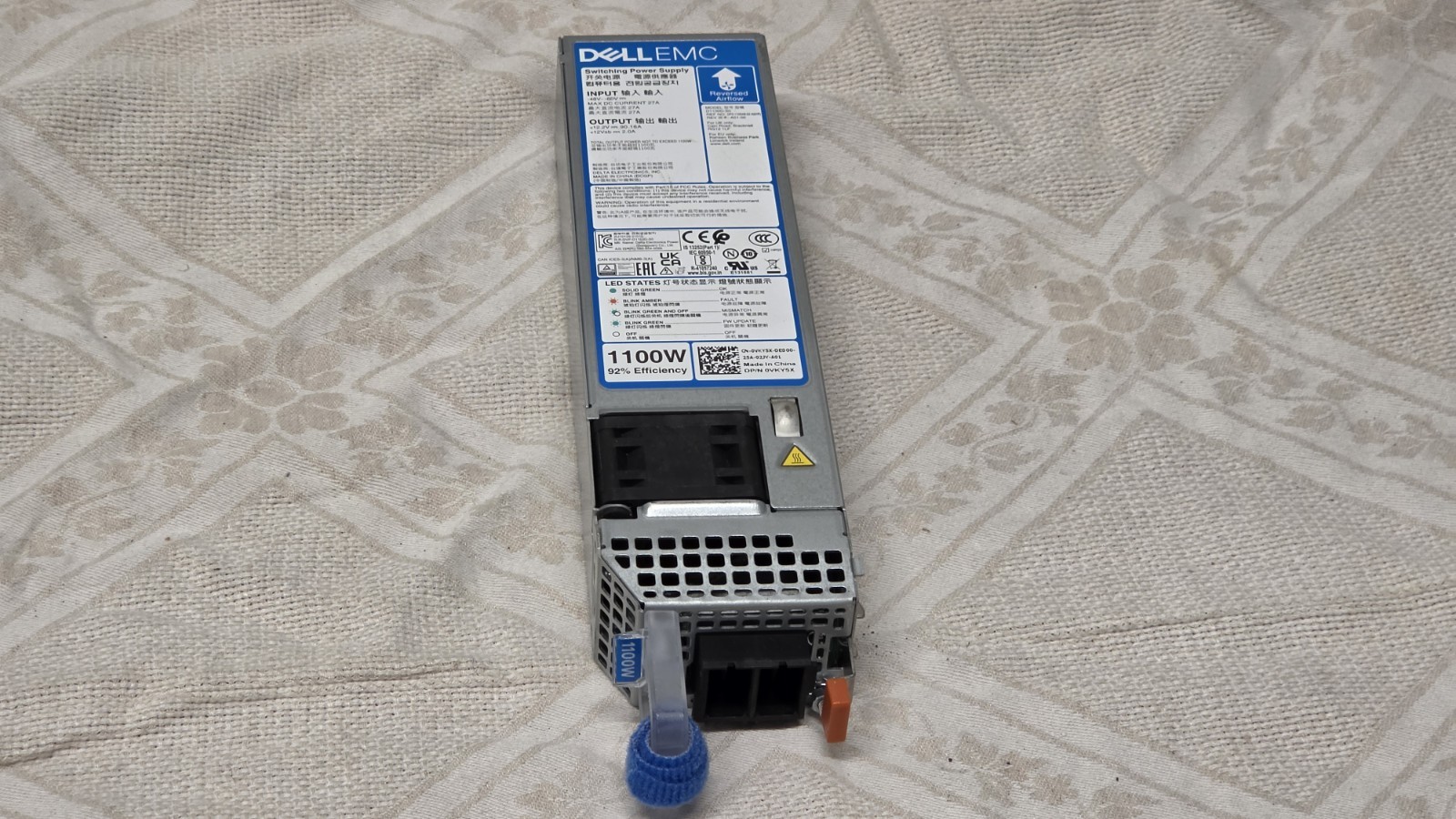 Dell EMC 0VKY5X 71TXD 1100W -48V DC Reverse Airflow Server PSU D1100D-S0