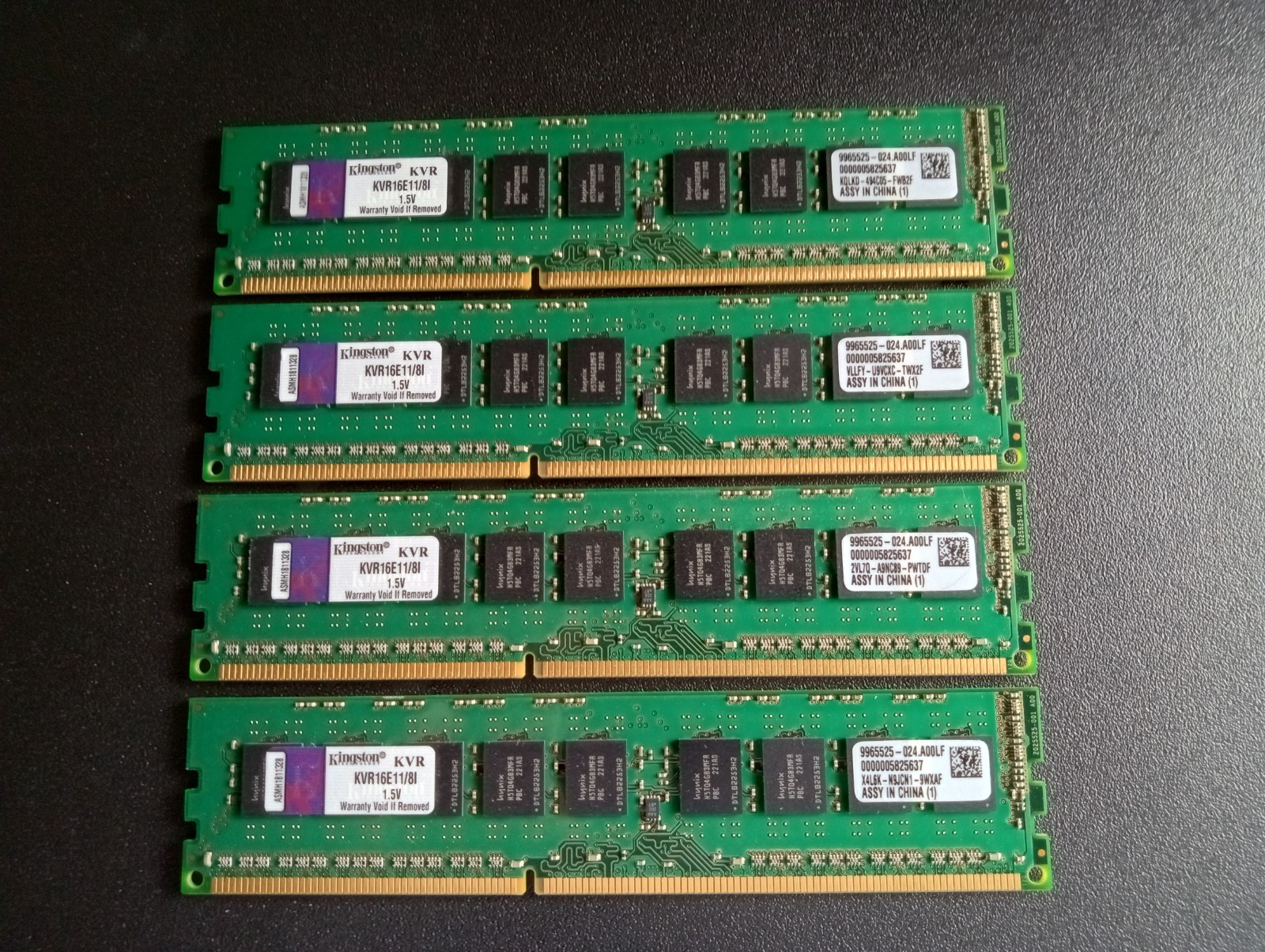 32GB (4x8GB) Kingston KVR16E11/8I DDR3 1600MHz ECC RAM