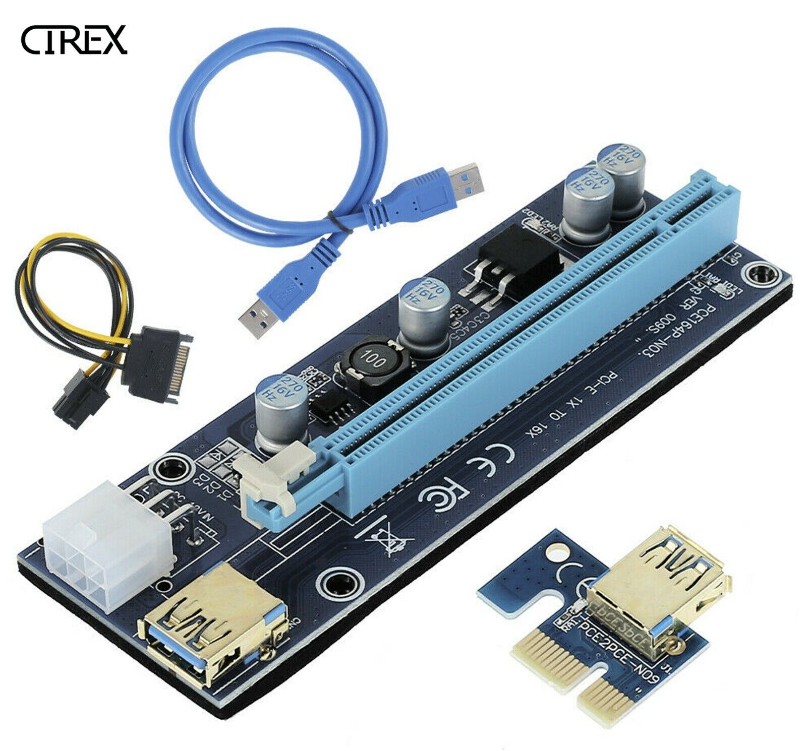 PCI-E Express 1x to16x Extender Riser Adapter for PCIe Graphics Card GPU Mining