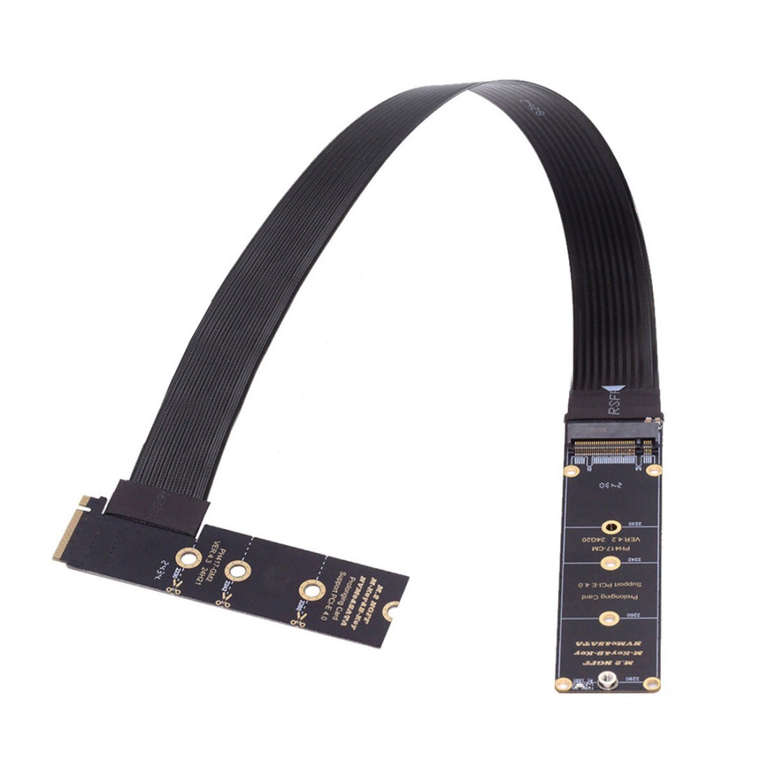 Cablecy M-Key NVME Male to Female Extension PCI Express Cable 30cm Right Angled