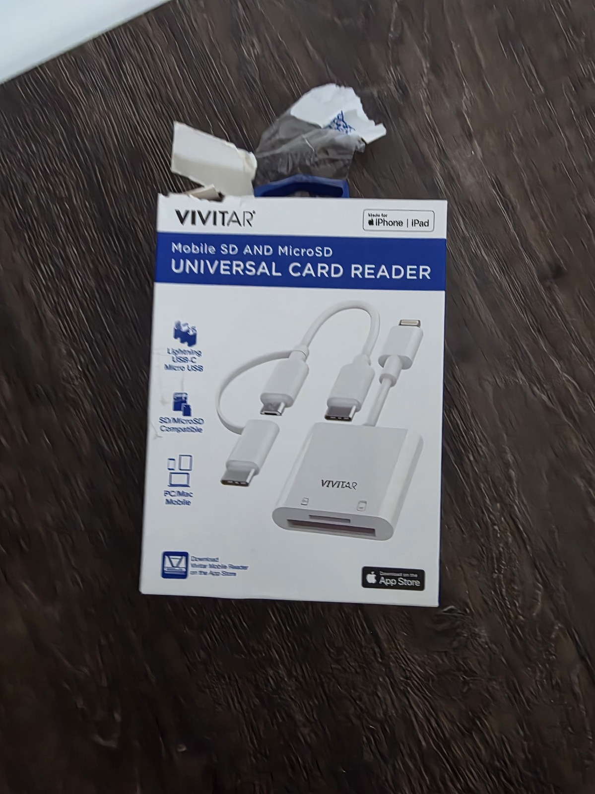 Vivitar Apple/Android SD MicroSD Universal Card Reader Lightning USB-C Micro USB