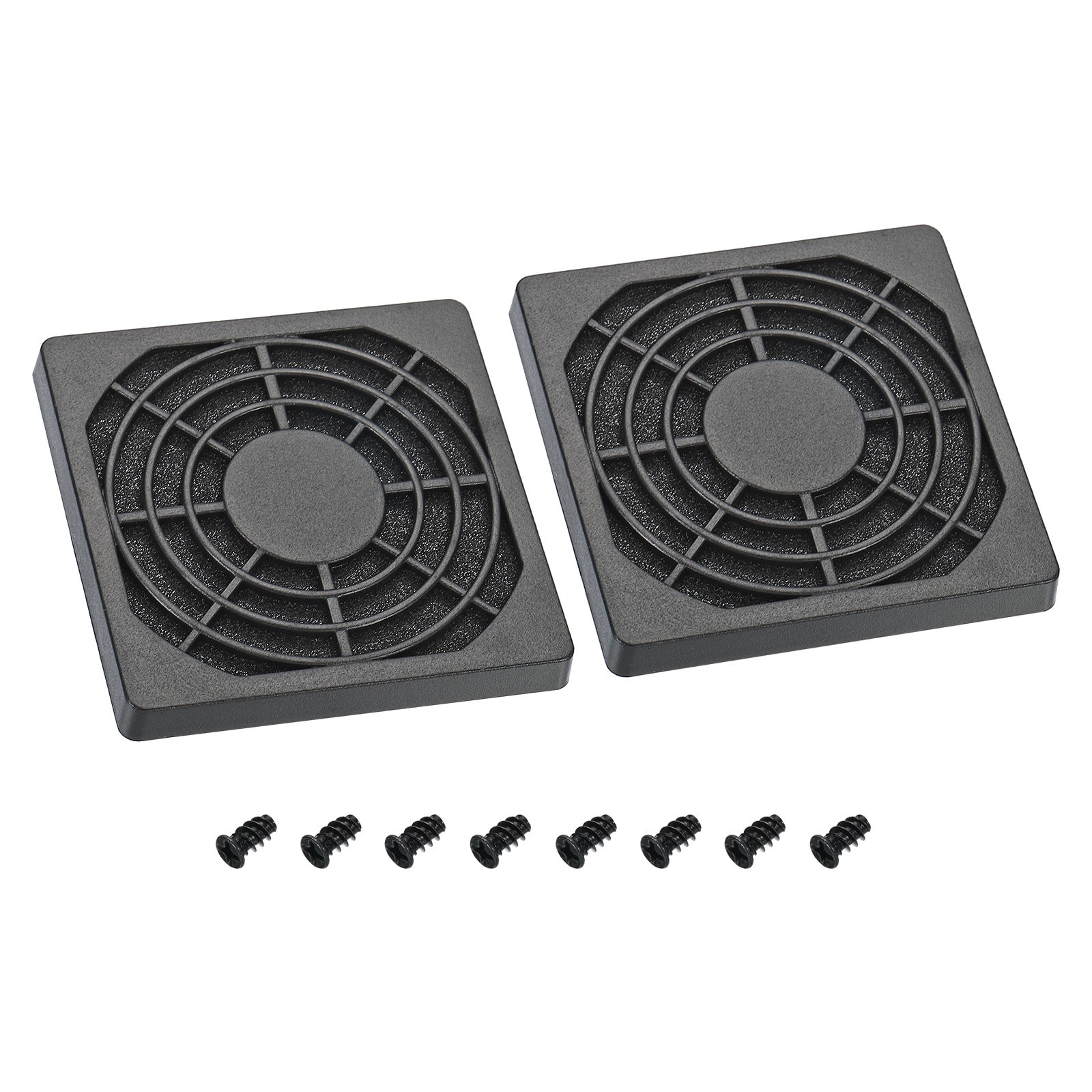 2Pcs 60mm Cooling Fan Filter with Screw ABS Ventilator Grill Guard Black