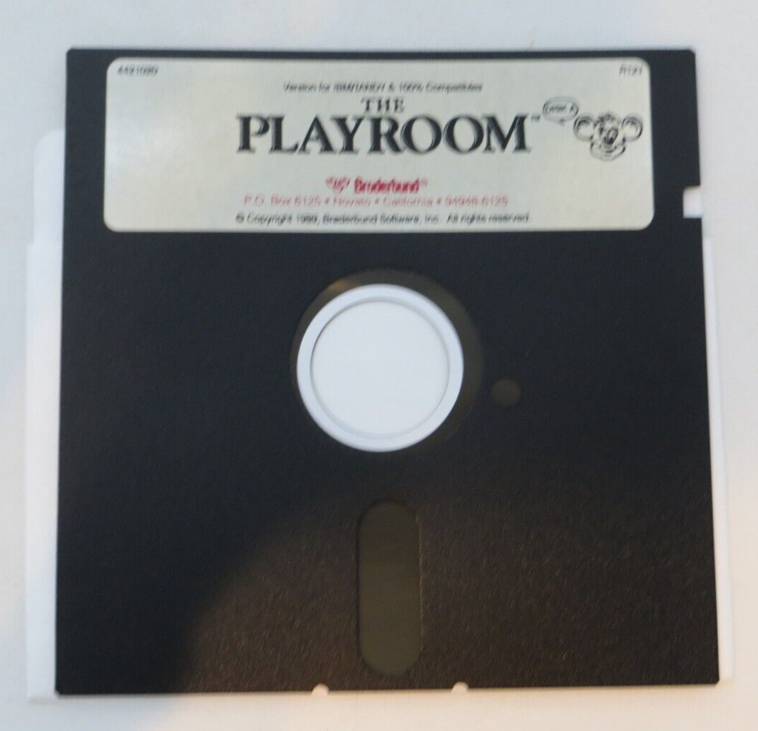 5.25" Floppy Disk THE PLAYROOM version for IBM/TANDY vintage computer disc 