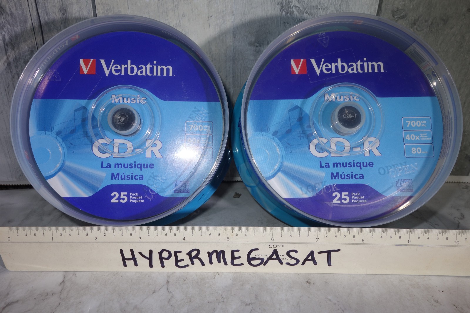 2 Verbatim Music CD-R 40X 80 Minute 700 MB 50 Blank Recordable Audio Discs 25pk