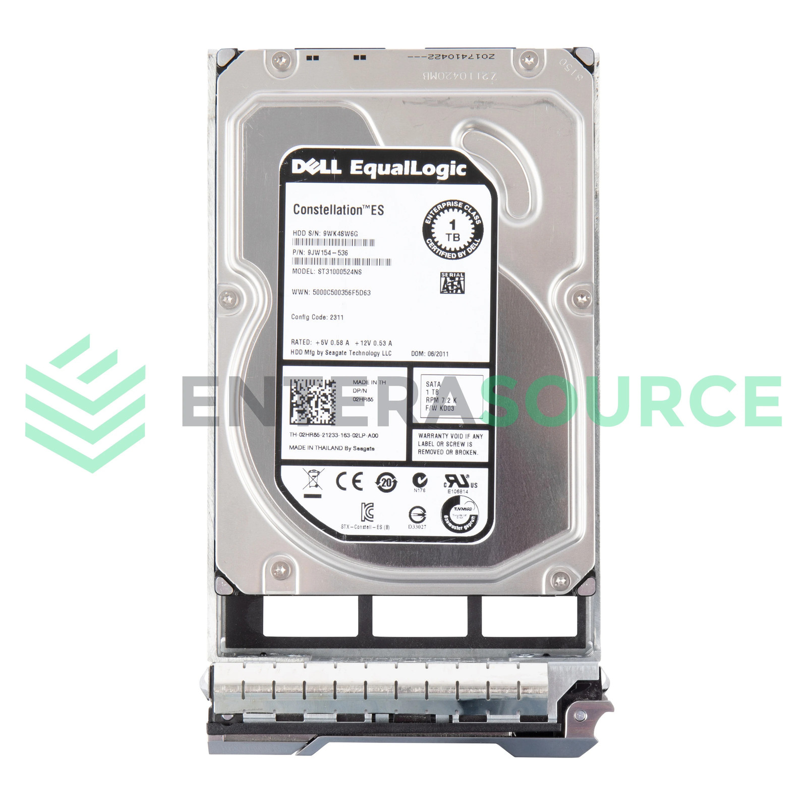 Dell 2HR85-EQL EqualLogic 1TB 7.2K SATA 3.5" 3Gbps Hard Drive | ST31000524NS