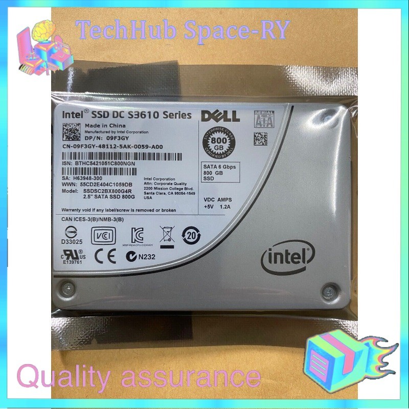 09F3GY DELL /Intel DC S3610 Series SSDSC2BX800G4R 800GB 2.5 Inch SATA3 SSD 9F3GY