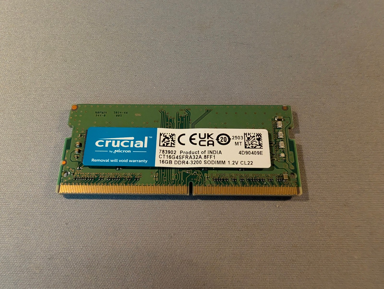 Crucial 16GB PC4-25600 (DDR4-3200) Memory (CT16G4SFRA32A)