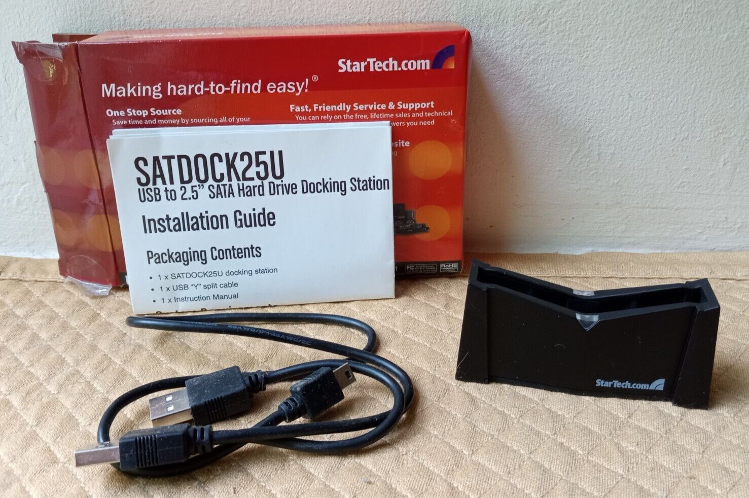 Boxed SATDOCK25U USB to 2.5" SATA Hard Drive Docking Station StarTECH - Used 1x