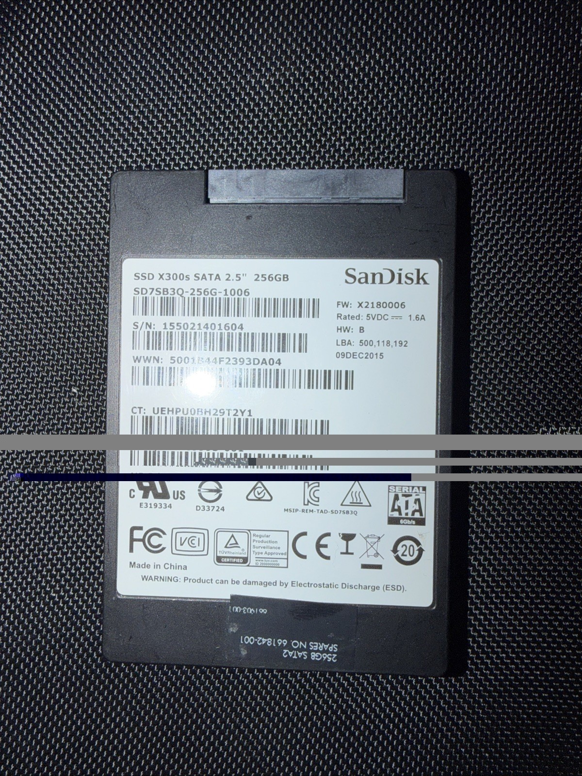 SanDisk X300s SATA 2.5" 256GB Internal SSD Black SD7SB3Q-256G-1006