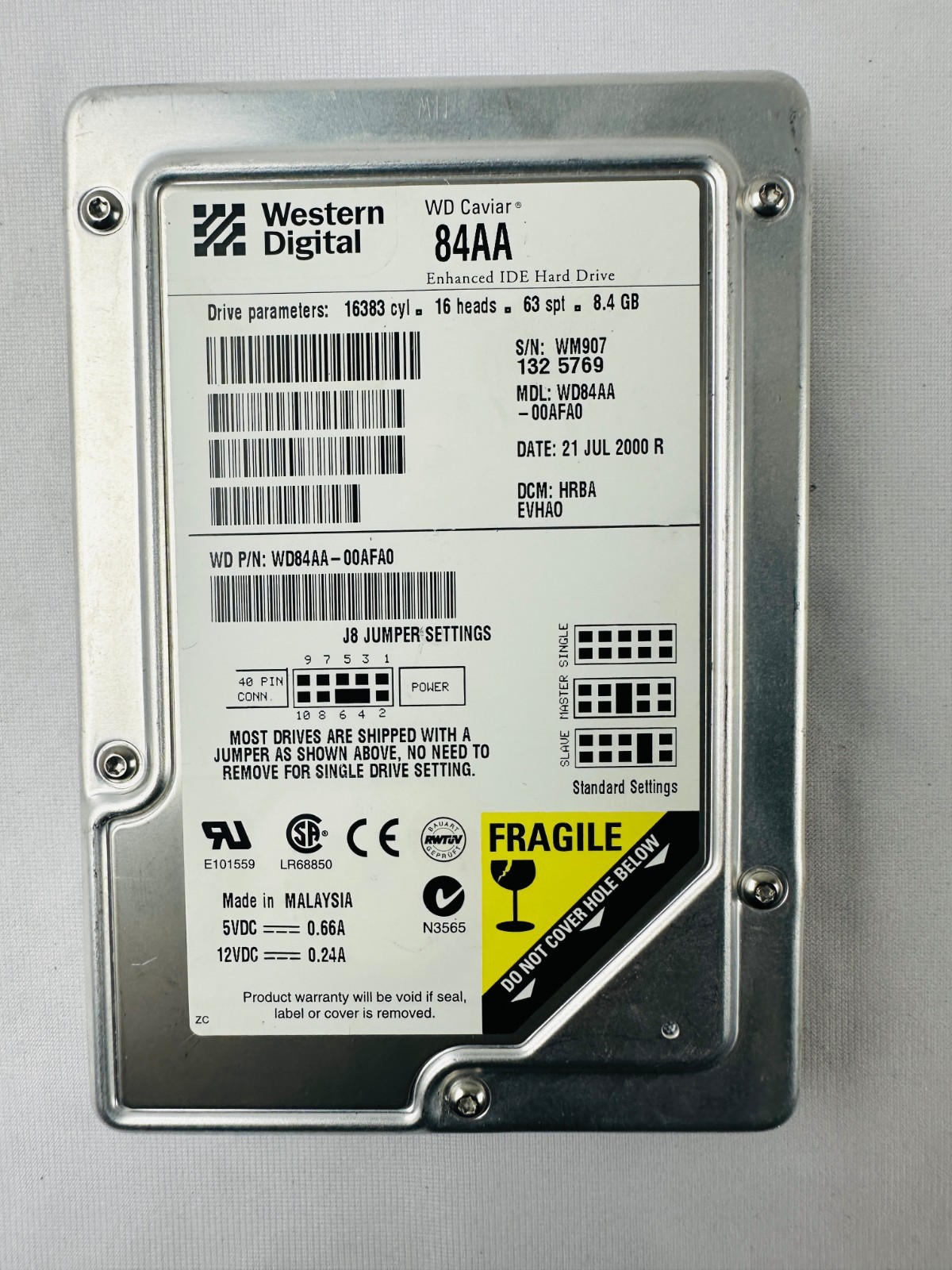 Western Digital WD84AA-00AFA0 Hard Disk Drive
