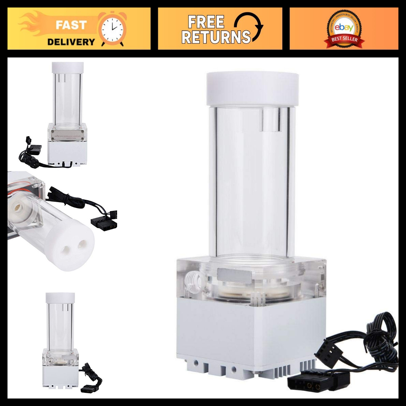 800L/H Water Cooling Pump & Reservoir Combo Kit, Quiet PC CPU Cooling System