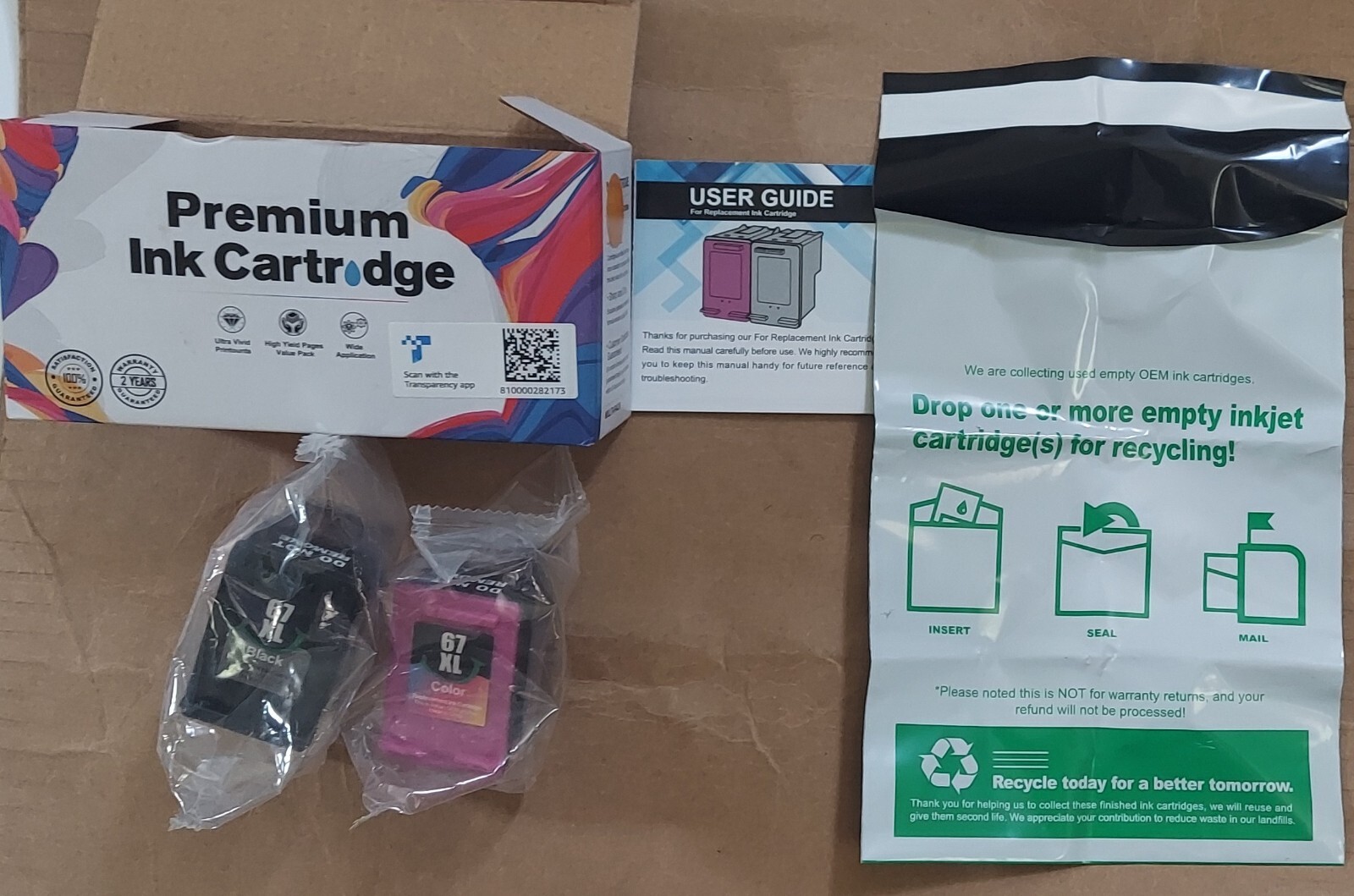 ValueToner 67XL Ink Cartridges for HP 67 DeskJet Black & Multicolor  2-Pack $50