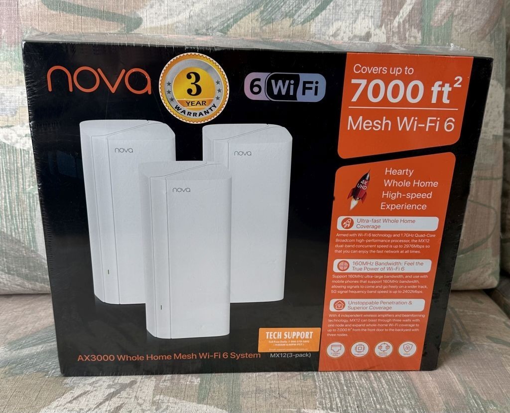 Tenda Nova MX12 AX3000 Whole Home Mesh Wi-Fi 6 System (3-Pack) - NEW & SEALED