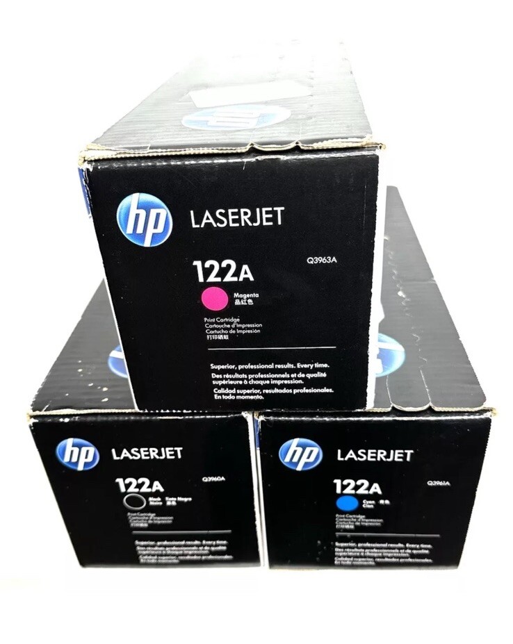 NEW Sealed LOT OF 3 HP 122A Black Magenta Cyan LaserJet Toner Cartridge Genuine