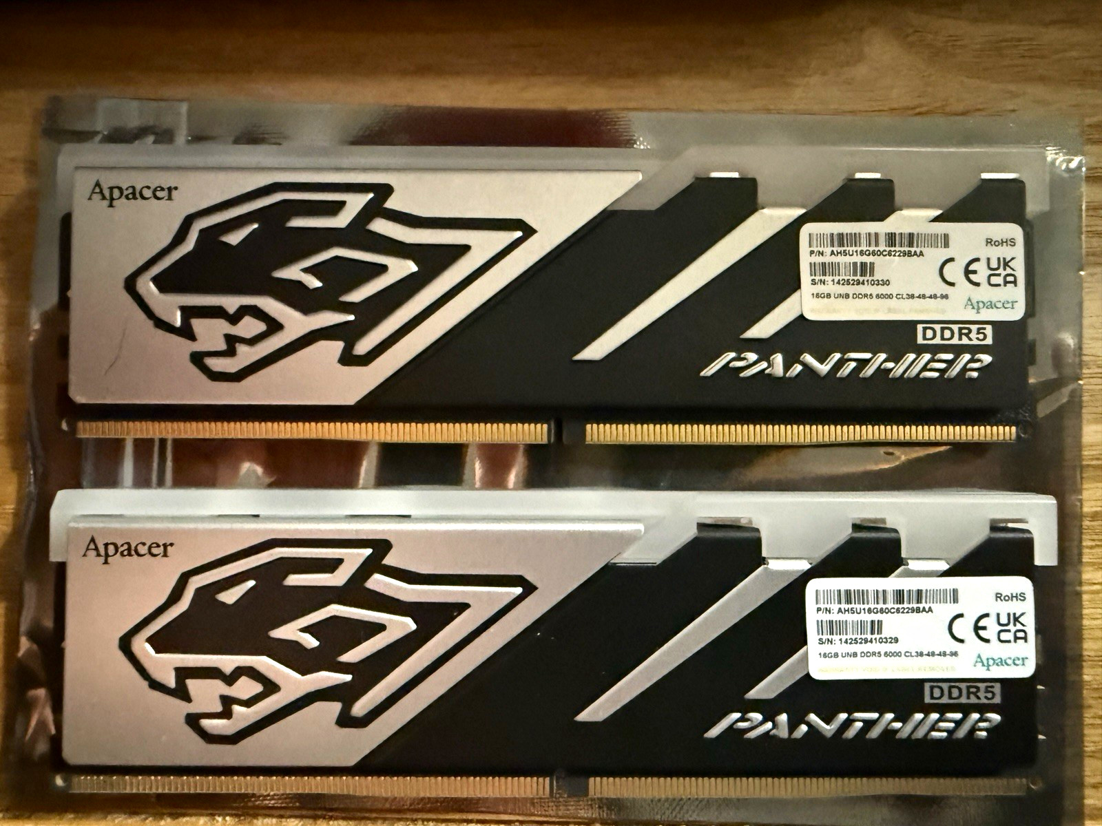 Apacer PANTHER DDR5-6000 32GB (2x16GB) UDIMM 288-Pin Unbuffered Tested - Passed