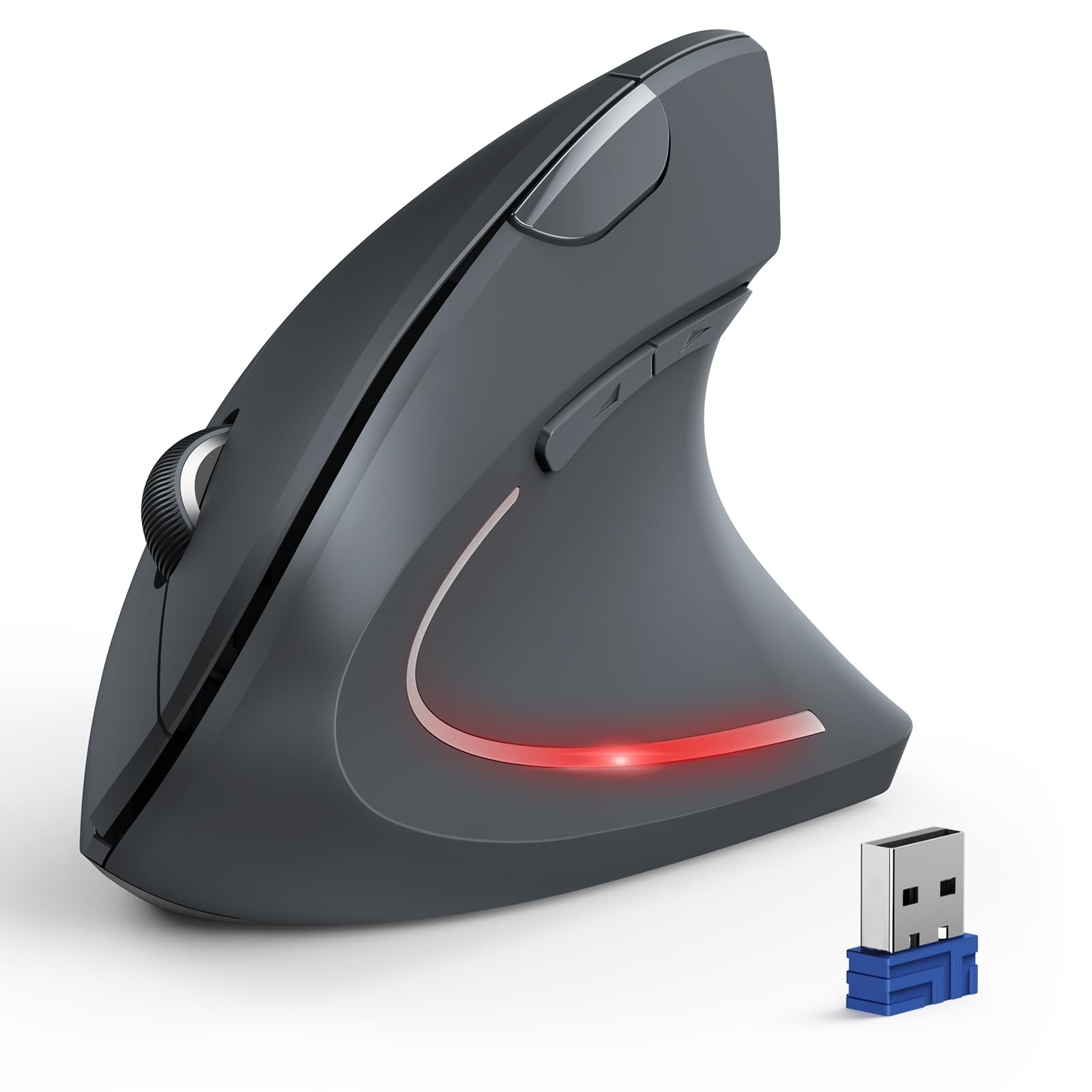 TECKNET Wireless Vertical Ergonomic Mouse Gray TK-MS007 4800 DPI New