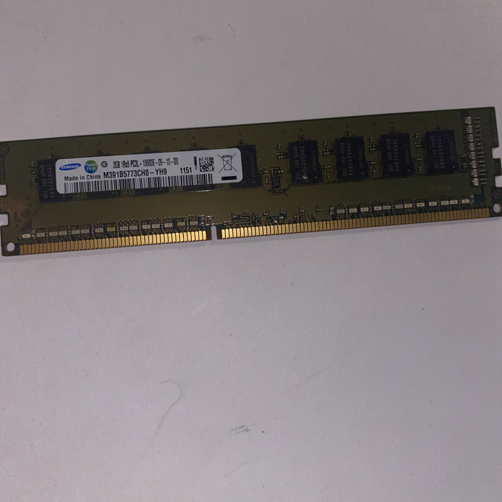 SAMSUNG M393B5773DH0-YH9 2GB PC3-10600 DDR3-1333MHZ ECC REG RAM