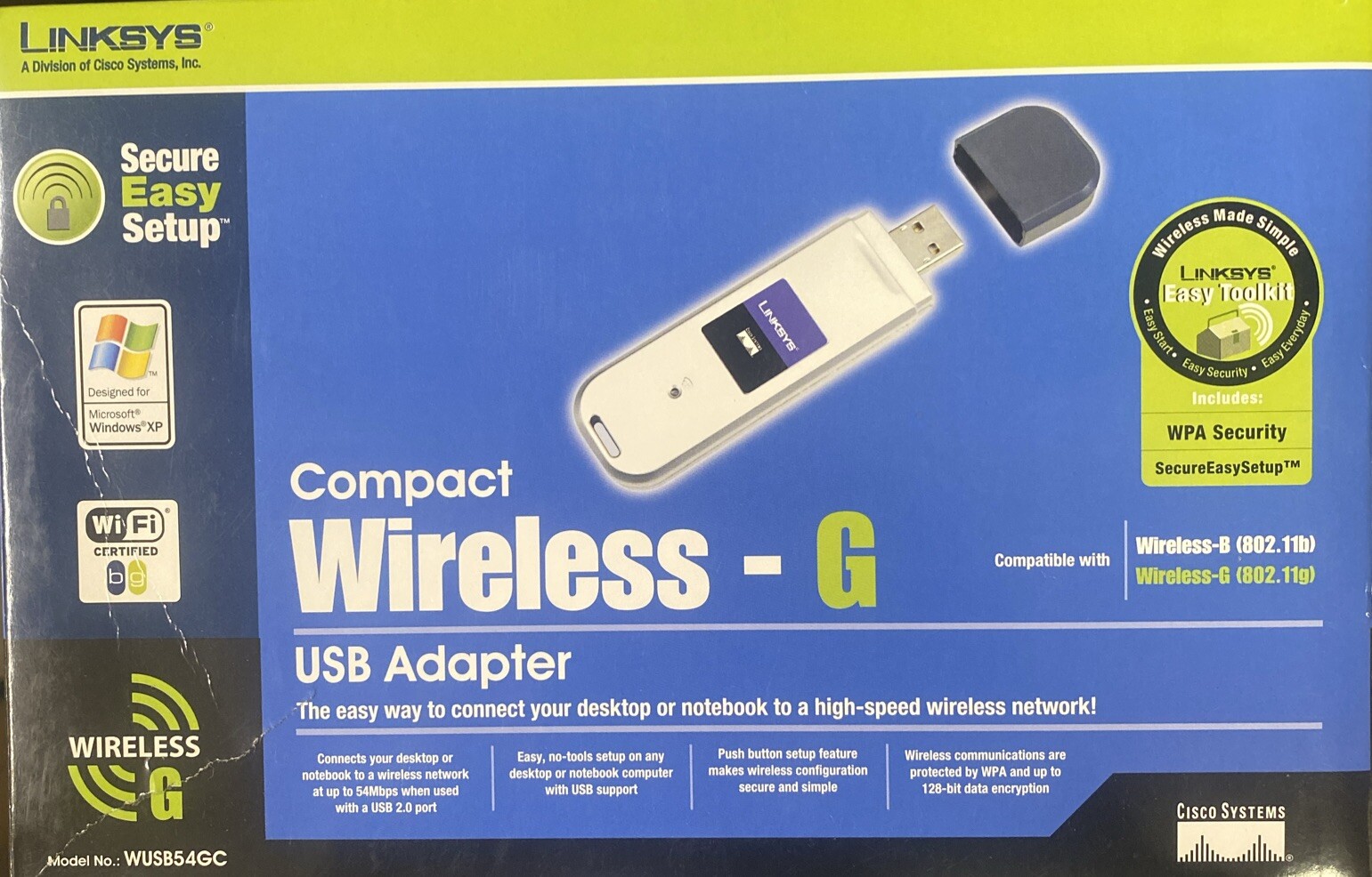 Linksys Compact Wireless - G USB Adapter Model WUSB54GC BRAND NEW