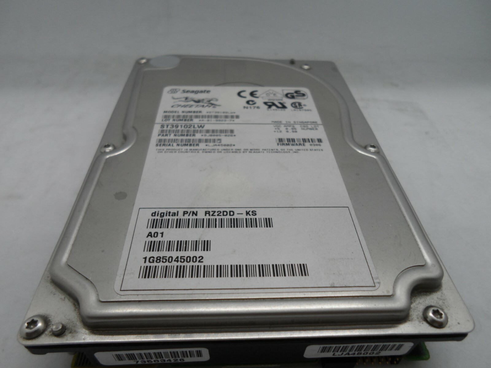 DIGITAL DEC COMPAQ HP ST39102LW RZ2DD-KS FW:0306 9.1GB LOW PROFILE ULTRA SCSI